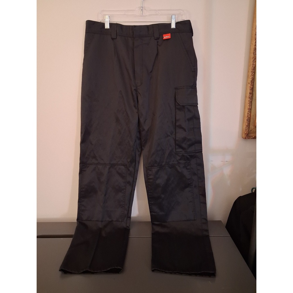Dickies Grafters Black Cargo Work Pants Mens 36T Teflon Finish Straight Leg